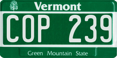 VT license plate COP239