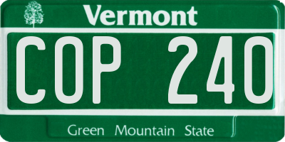 VT license plate COP240