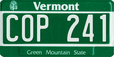 VT license plate COP241