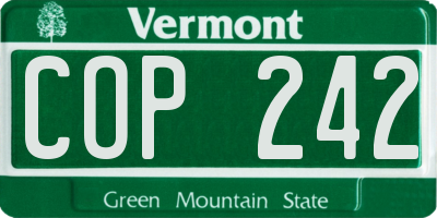 VT license plate COP242