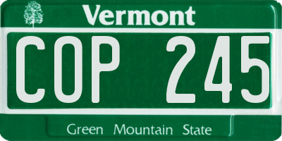 VT license plate COP245