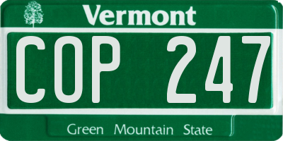 VT license plate COP247