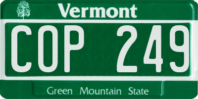 VT license plate COP249