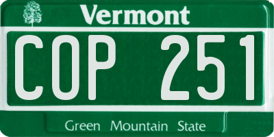 VT license plate COP251