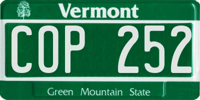 VT license plate COP252
