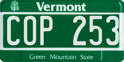 VT license plate COP253