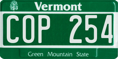 VT license plate COP254