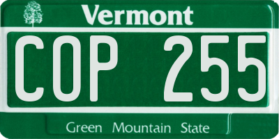 VT license plate COP255