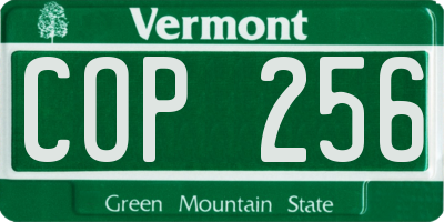 VT license plate COP256