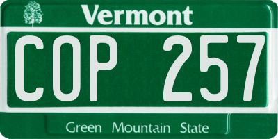 VT license plate COP257