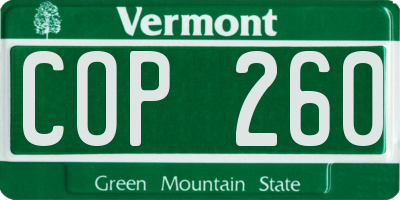 VT license plate COP260