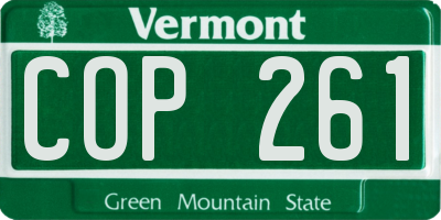 VT license plate COP261