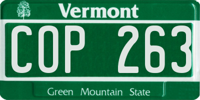VT license plate COP263