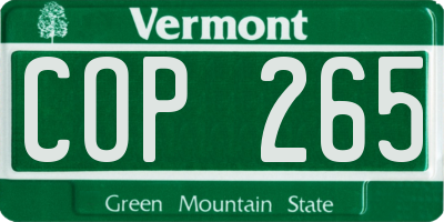 VT license plate COP265