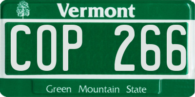 VT license plate COP266