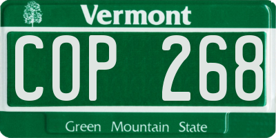 VT license plate COP268