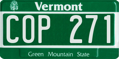 VT license plate COP271