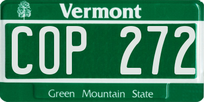 VT license plate COP272