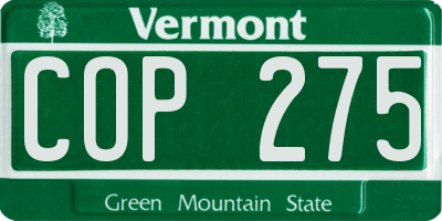 VT license plate COP275