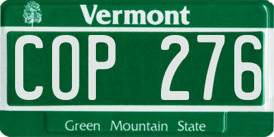 VT license plate COP276
