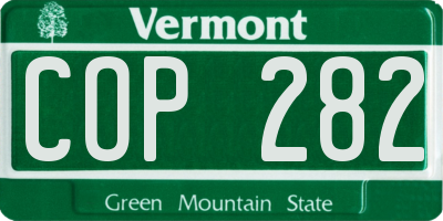VT license plate COP282