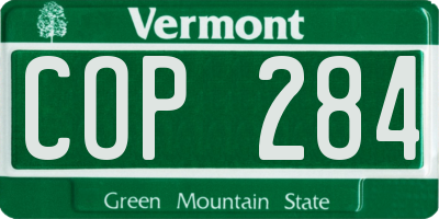 VT license plate COP284