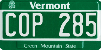 VT license plate COP285