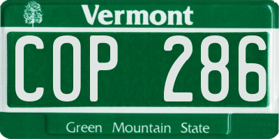 VT license plate COP286
