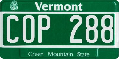 VT license plate COP288