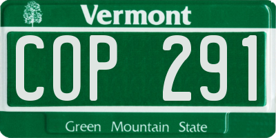VT license plate COP291