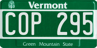VT license plate COP295