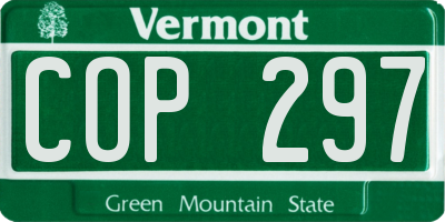 VT license plate COP297