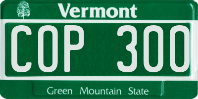 VT license plate COP300