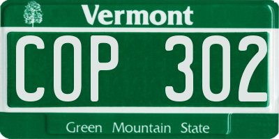 VT license plate COP302