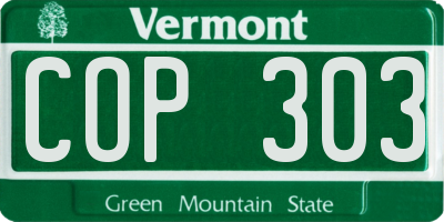 VT license plate COP303