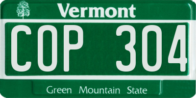 VT license plate COP304
