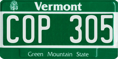 VT license plate COP305
