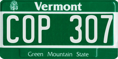 VT license plate COP307