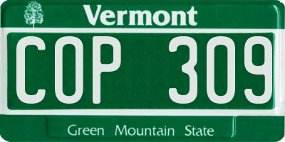VT license plate COP309