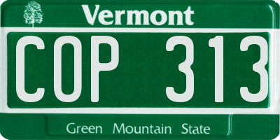 VT license plate COP313