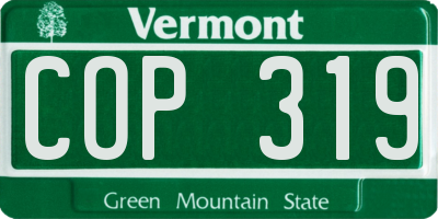 VT license plate COP319