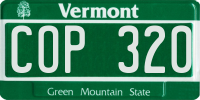 VT license plate COP320