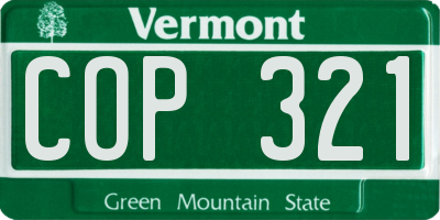 VT license plate COP321