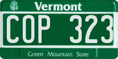VT license plate COP323
