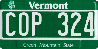 VT license plate COP324