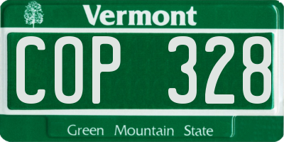 VT license plate COP328