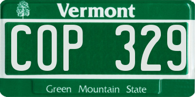 VT license plate COP329