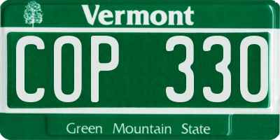VT license plate COP330