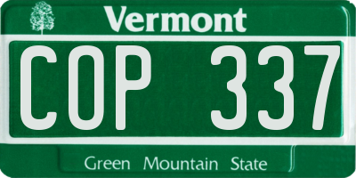 VT license plate COP337