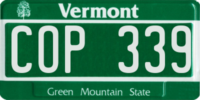 VT license plate COP339
